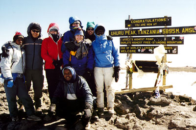 The five of us at the top of Mt. Kilimanjaro