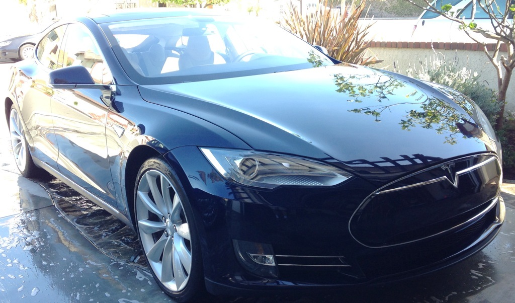 Blue Tesla Model S